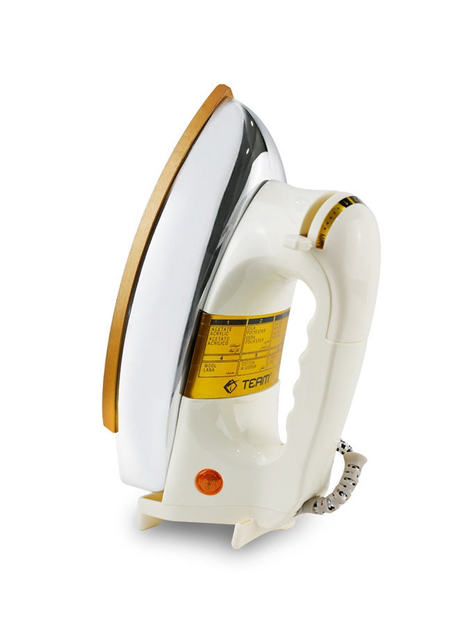 TEAM Dry Iron Heavy Weight Iron 1200W With Teflon Coating Gold Soleplate 10-Year Warranty  - Image 1