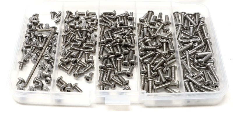 iexcell 250 Pcs M3 x 4/6/8/10/12 Stainless Steel 304 Hex Socket Button Head Cap Screws Bolts Assortment Kit - Image 2