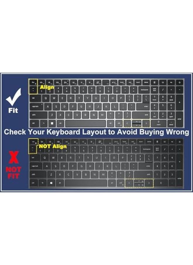 Black Keyboard Cover for Dell Latitude and Precision 15.6 Laptop Series 2022-2025 Skin Protector