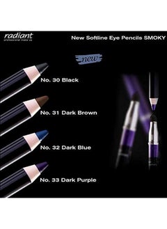 RADIANT PROFESSIONAL MAKE UP / HELLENICA Radiant Professional Softline Waterproof Eye Pencil With Smudging Tool Long Lasting Under Eye Liner For Women For The Perfect Smoky Eye Smoky Black (30)  - Image 4
