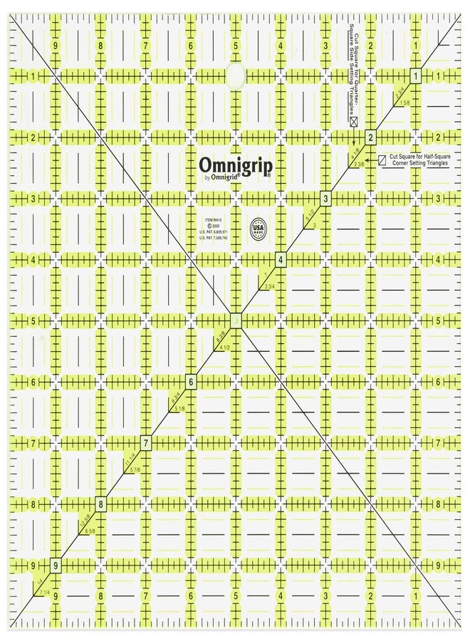 أومني جريد مسطرة مربعة Omnigrid Omnigrip مقاس 10 بوصات، لا شيء - Image 1