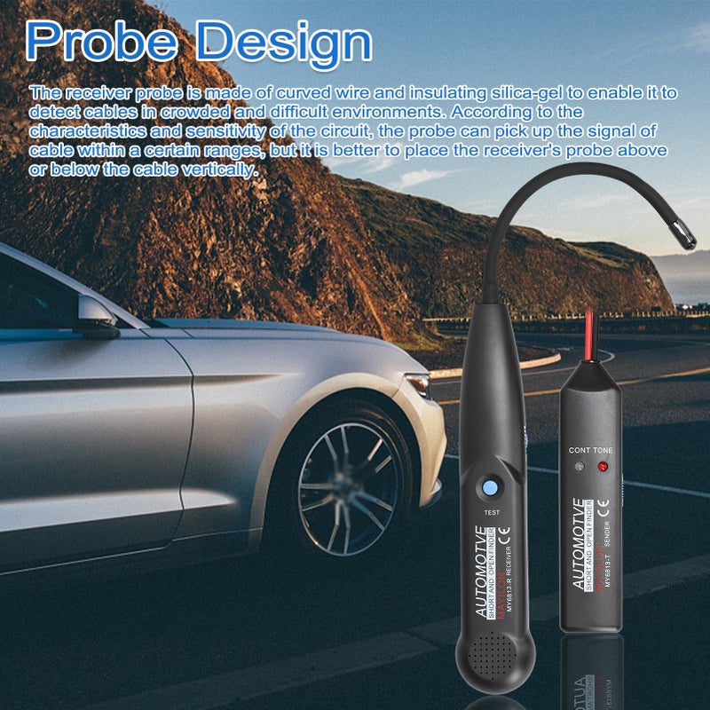 Automotive Short Open Finder Circuit Tester Wire Trackers with Probe Direct Current 42V Cable Diagnotor Short Circuit Detector Pratical Cable Maintenance Tool with Storage Bag - Image 3
