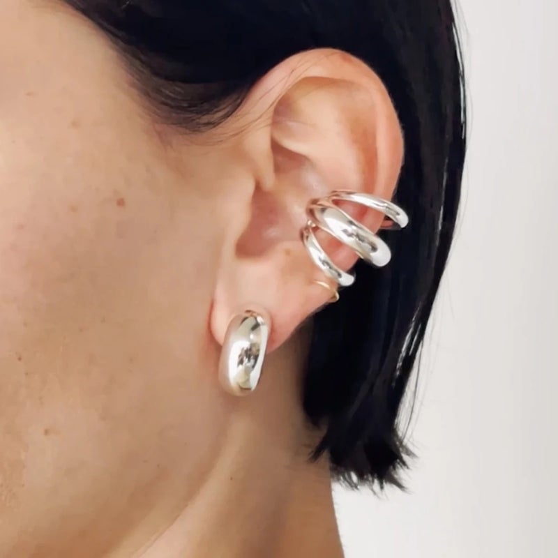 INS style design without ear hole titanium steel ear bone clip does not fade all-match trend personality stainless steel ear clip earrings - Image 4