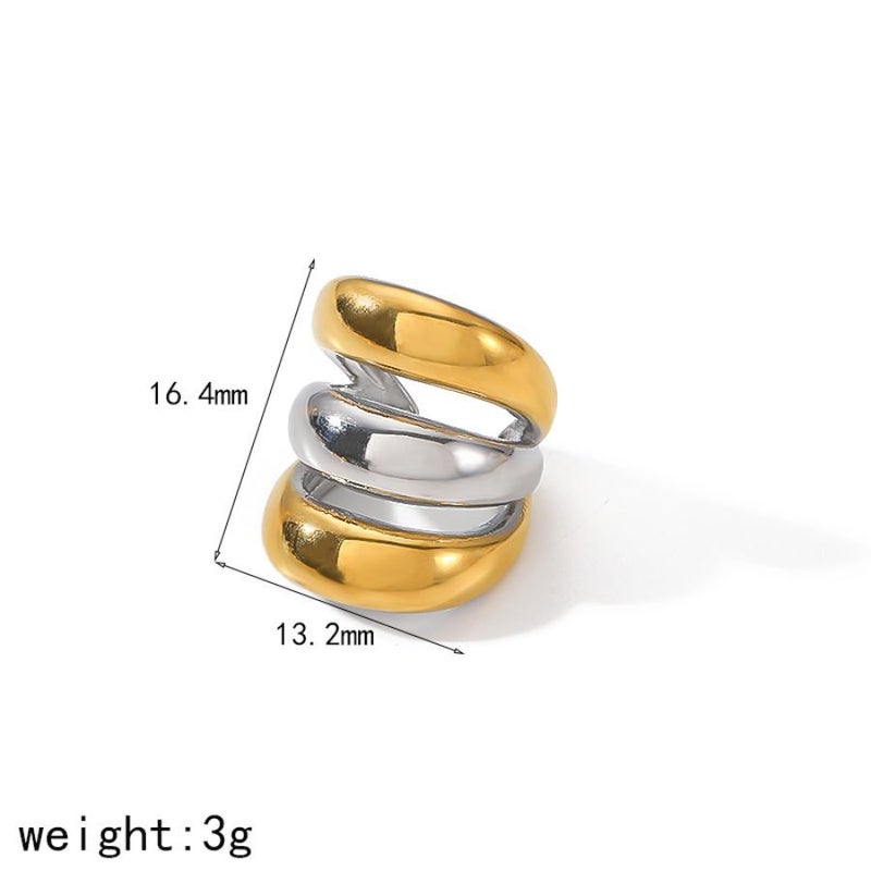 INS style design without ear hole titanium steel ear bone clip does not fade all-match trend personality stainless steel ear clip earrings - Image 1