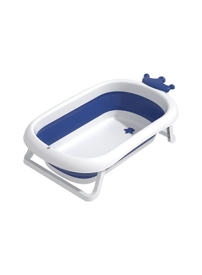 Bumble & Bird Baby Bathtub With Cushion Foldable - Portable - Suitable For Newborn And Toddler, Anti Slip Skid Proof - Blue