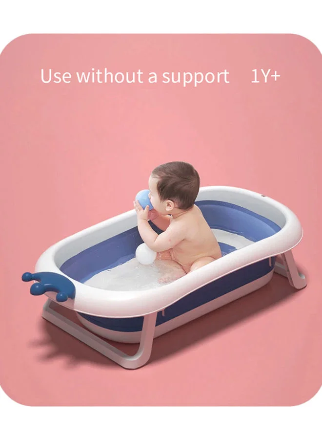 Bumble & Bird Baby Bathtub With Cushion Foldable - Portable - Suitable For Newborn And Toddler, Anti Slip Skid Proof - Blue