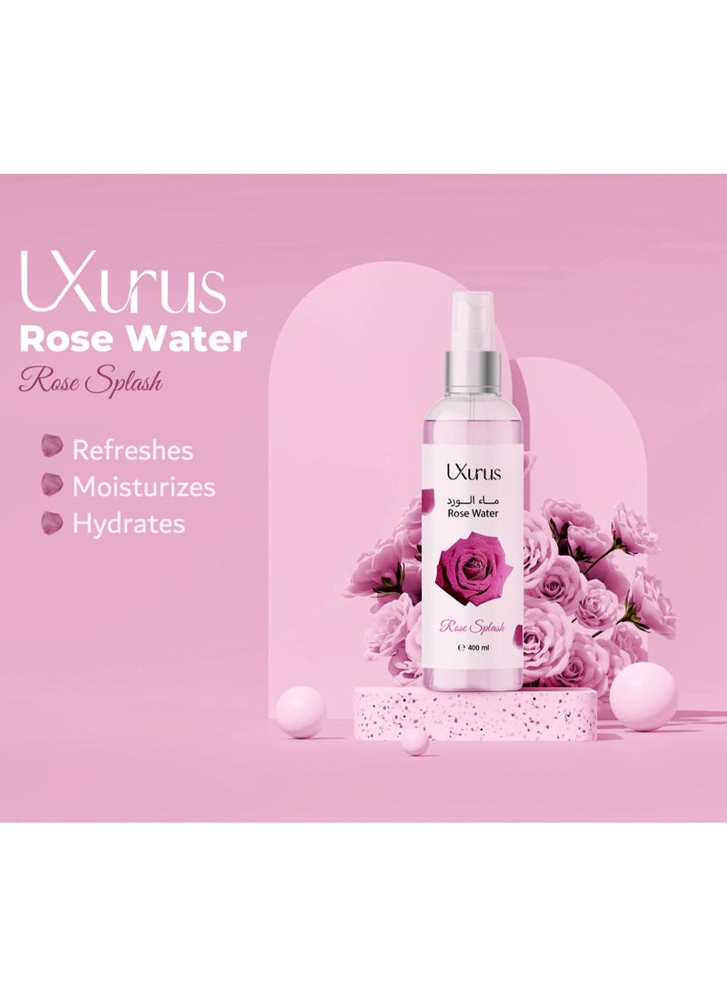 LXurus - Rose Water Skin Rose Splash - 400 ml - Image 1