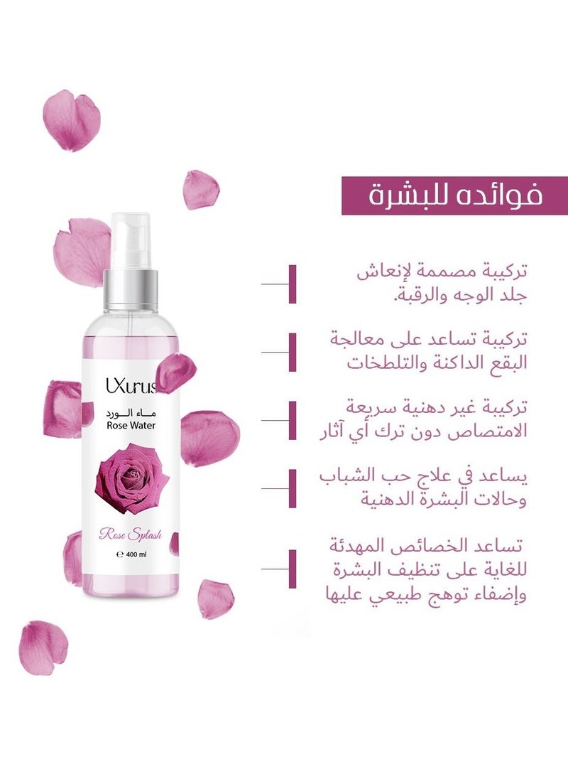 LXurus - Rose Water Skin Rose Splash - 400 ml - Image 1
