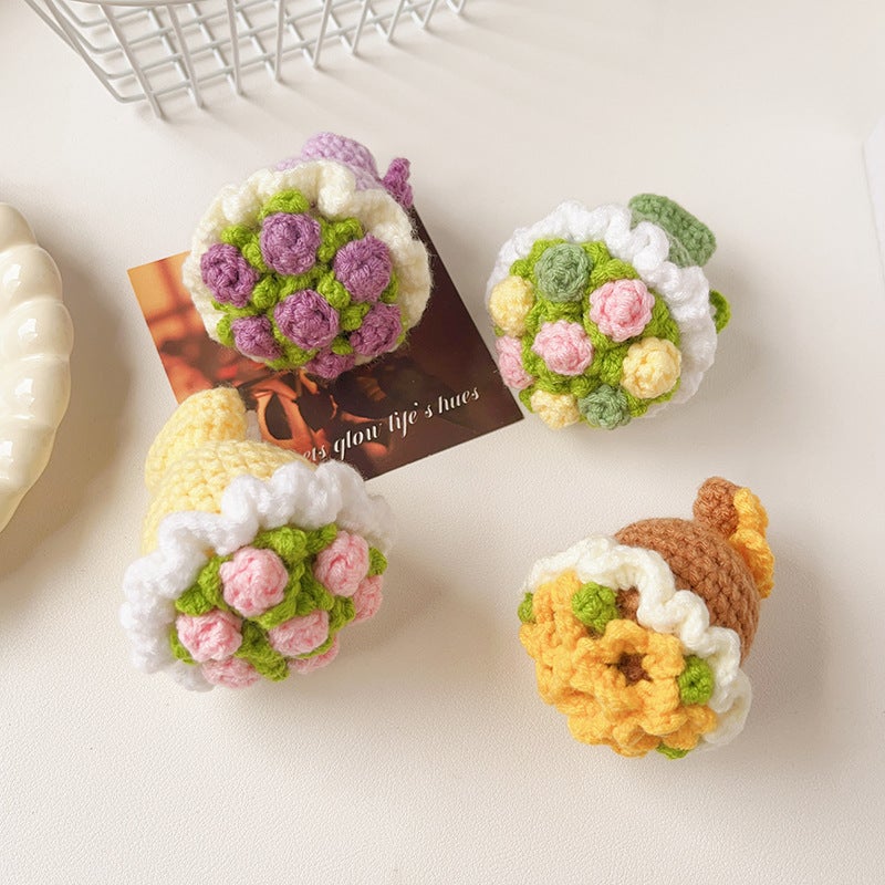 Handmade Crochet Mother's Day Gift - Rose Flower Pendant Keychain from  Yiwu - Image 5
