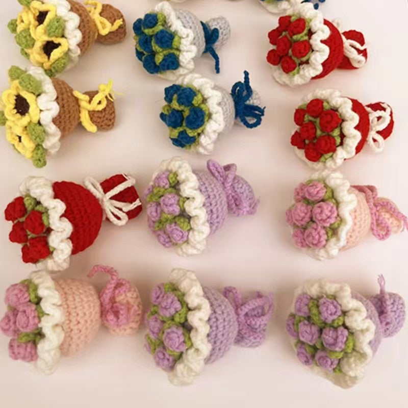 Handmade Crochet Mother's Day Gift - Rose Flower Pendant Keychain from  Yiwu - Image 4