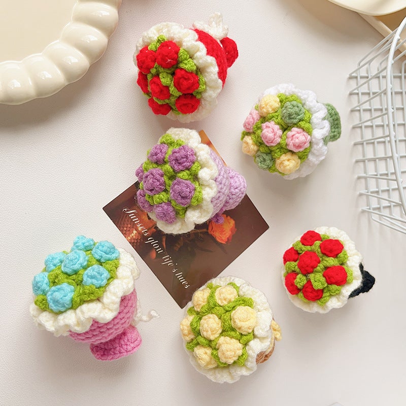 Handmade Crochet Mother's Day Gift - Rose Flower Pendant Keychain from  Yiwu - Image 3