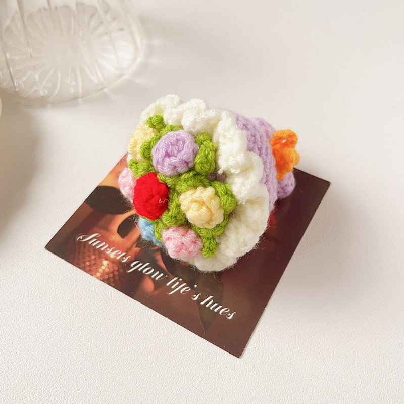 Handmade Crochet Mother's Day Gift - Rose Flower Pendant Keychain from  Yiwu - Image 1