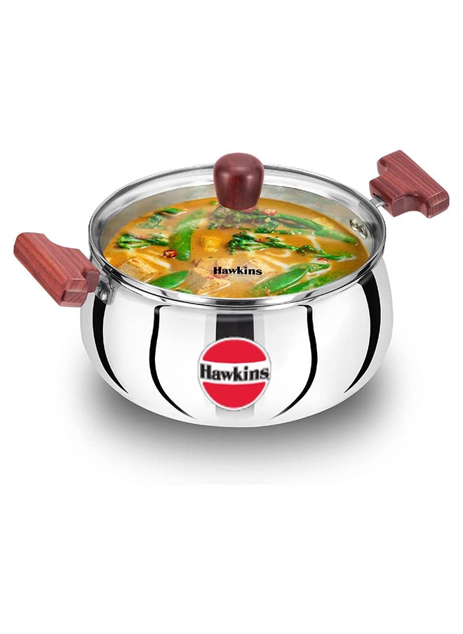 Hawkins هاوكينز ثلاثي الطبقات ستانلس ستيل هاندي مع غطاء 4 لتر، 22 سم، 3 مم - (Ssh40G) (6)  - Image 1
