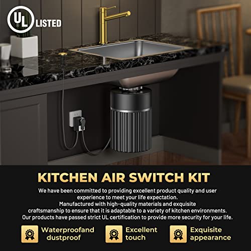 ANWOLL Garbage Disposal Air Switch Kit, Soft Brushed Gold Finish, Compatible with Moen Brushed Gold Faucets, UL Listed Sink Top Button, Universal Countertop Design - Image 3