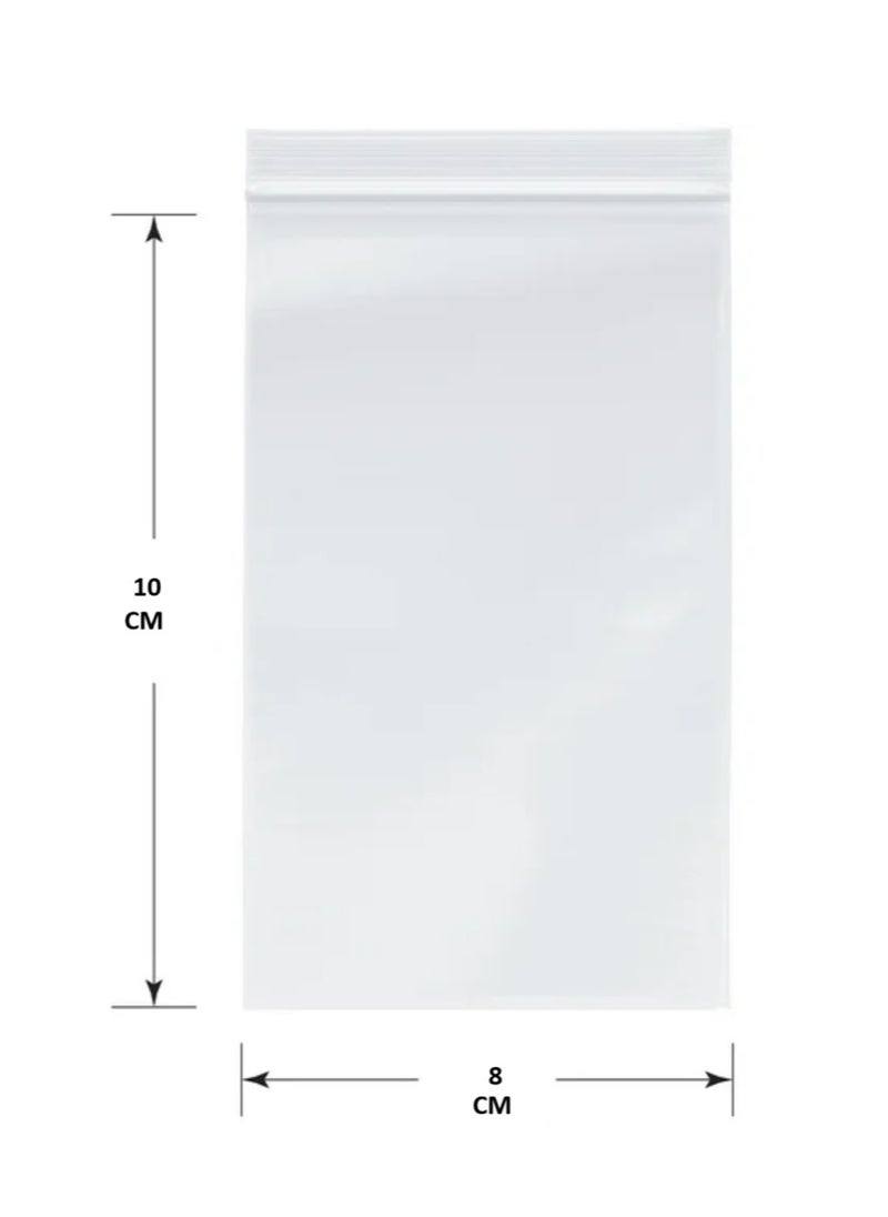 Generic Zip Lock Bags, 100 Pcs Grip Seal Bags, 10 X 8cm Resealable Clear Plastic Bags Sealed Storage Pouches Thickening Durable Press Seal Bags  - Image 2