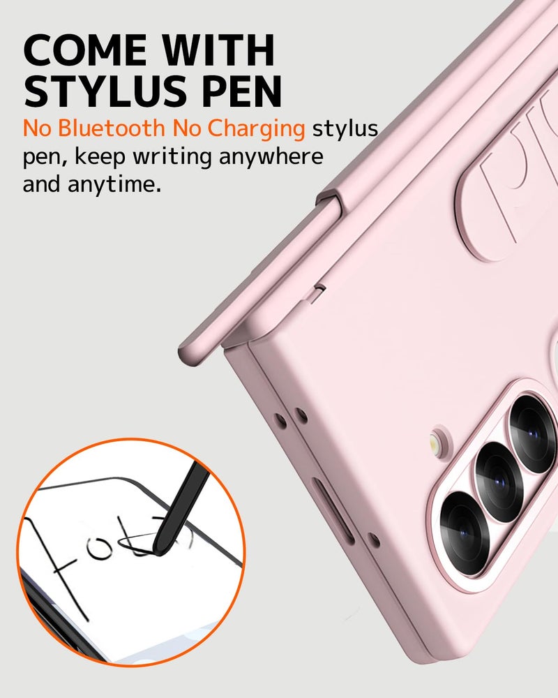 NINKI Wallet with Card Holder for Samsung Galaxy Z Fold 7 Phone Case with S Pen Slot & Stylus, Cute Kickstand for Samsung Z Fold 7 Hand Strap Cover Girly Z Fold 7 Case with Screen Protector Women Pink - Image 3