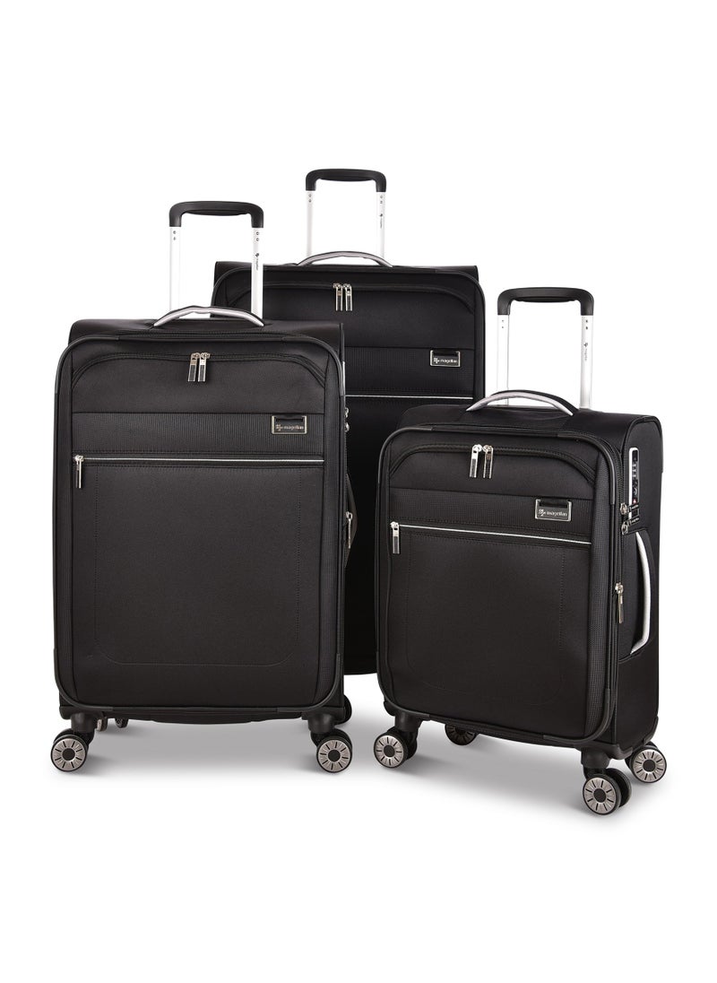 MAGELLAN Magellan Fabric Luggage Trolley Travel Bag 3Pc Set Size 20/24/28 Inch Black  - Image 1
