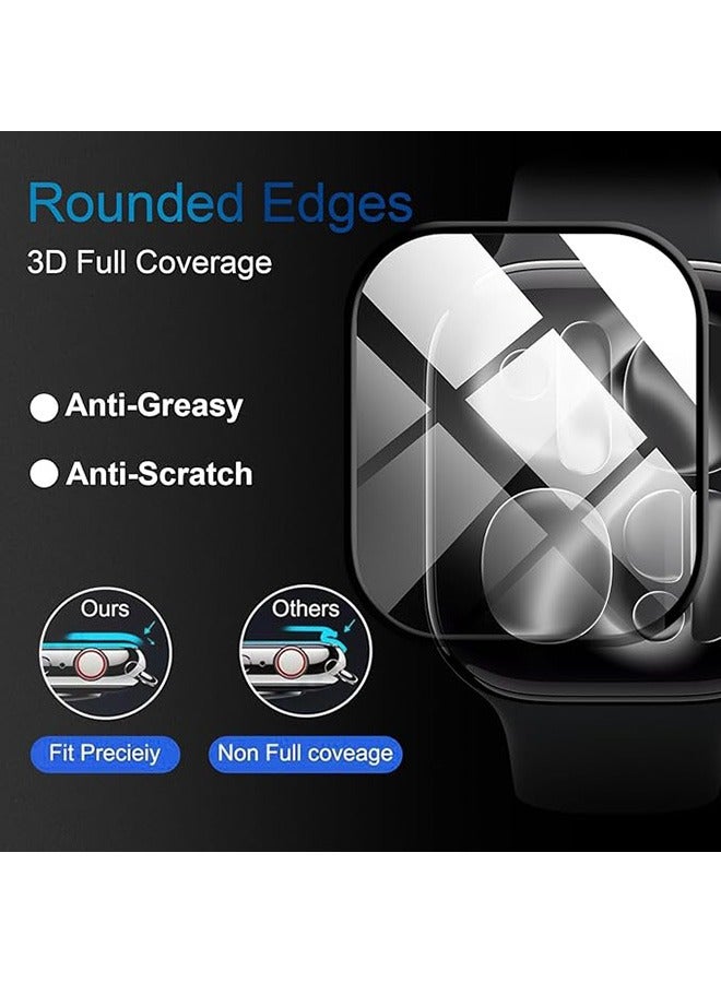 3 Pcs Screen Protector for Apple Watch Series 11 46mm/Series 10 46mm, Full Coverage 3D Curved Edge Anti-Scratch Film (Not Glass) High Definition Anti-Fingerprint Shatterproof PET Cover Film - Image 3