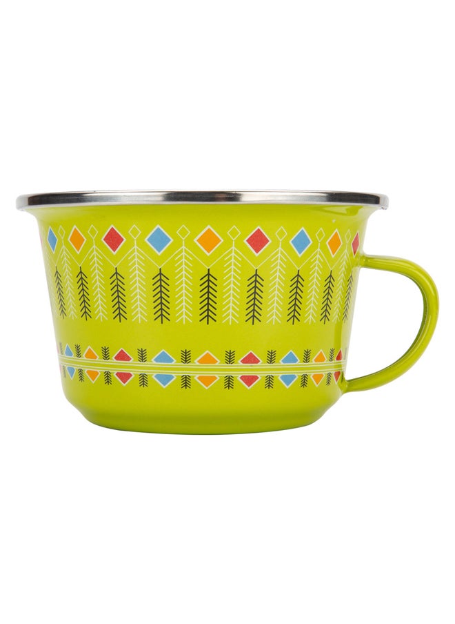AL SANIDI Najdi inscription cup, Coffee cup for trips and travel, Green, 340 ml  - Image 1