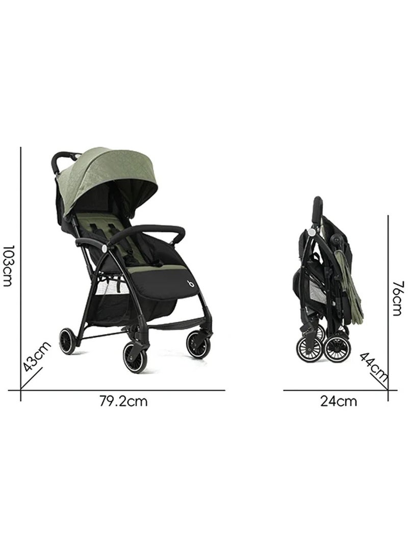 BABYCARA One click Baby Newborn Stroller Ultra-lightweight and Portable Sit-down Foldable Suspension Shock-absorbing Four-wheel 0-3 Years Old  - Image 4