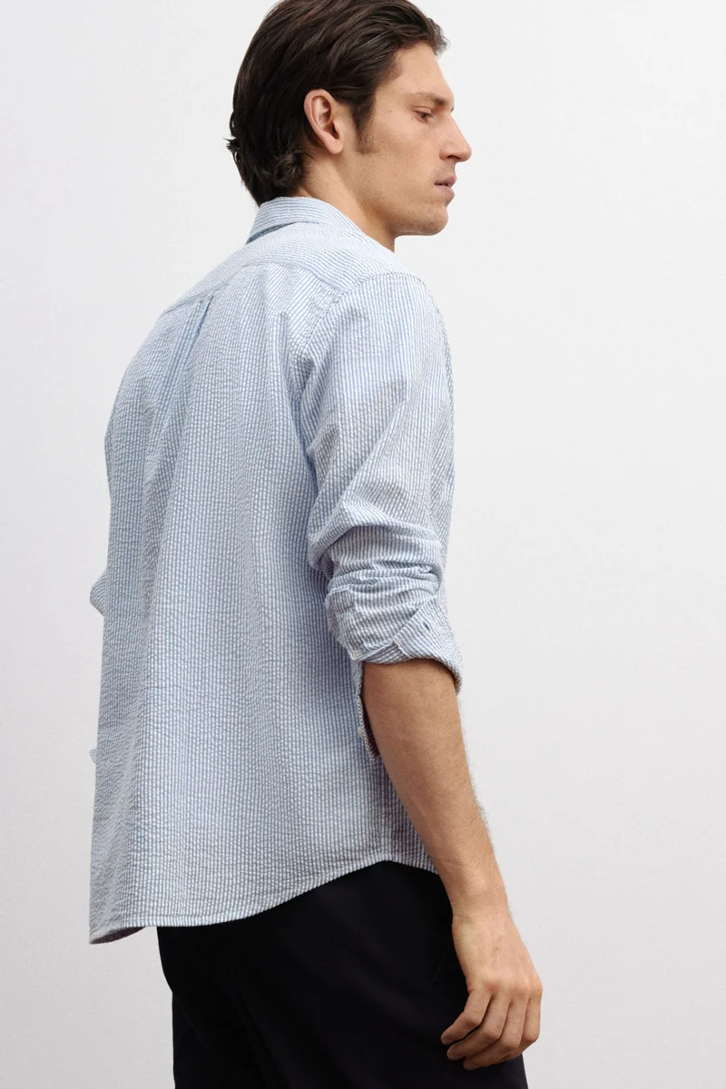 اتش اند ام Loose Fit Seersucker shirt