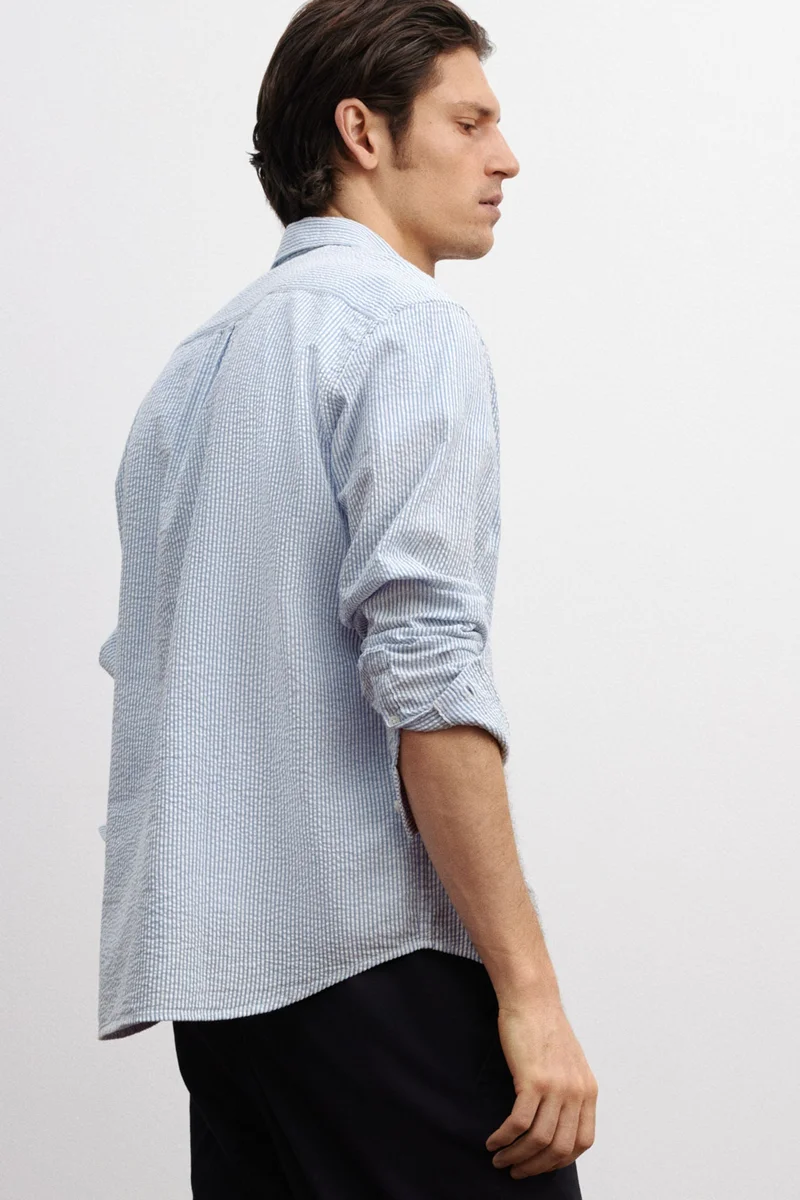 اتش اند ام Loose Fit Seersucker shirt