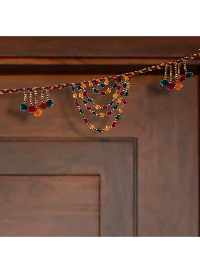 Webelkart Colorful Pompom Handmade Door Toran For Door Home Decoration And Diwali Decoration (Multicolored) 44 Inch - Image 2