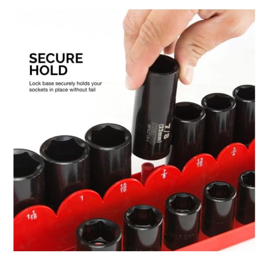 NEIKO 03965A Socket Set Tray Organizer Case with Double Rows | 3 Piece | 1/4", 3/8", and 1/2" Drive | Socket Set Organizer - Image 4