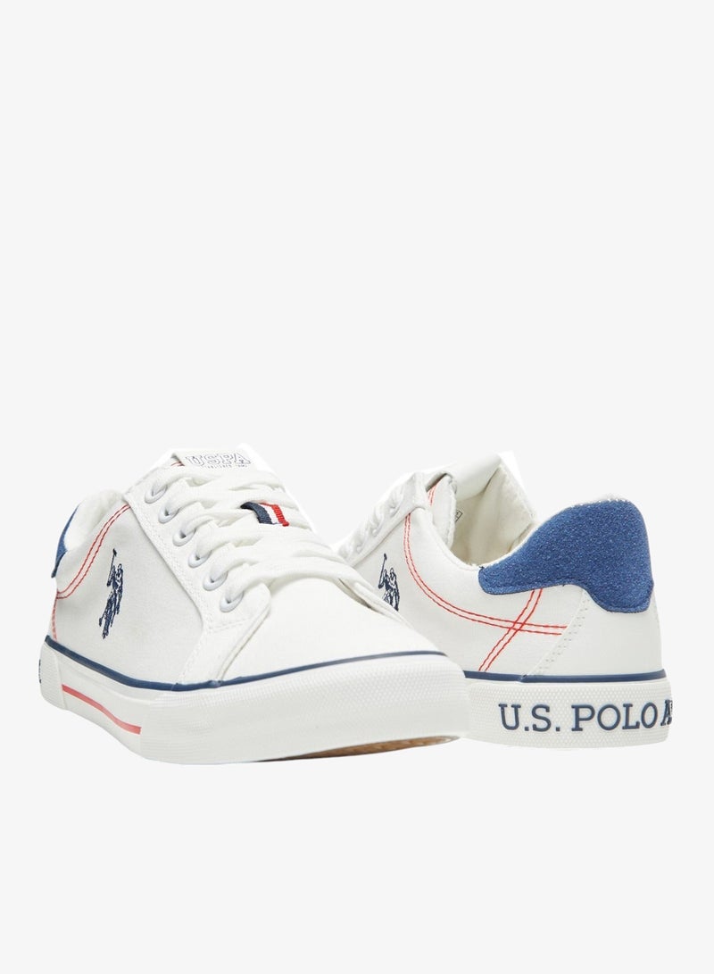 U.S. Polo Assn. Women's White Casual Canvas Lace-Up Sneakers, Lightweight Shoes for Everyday Wear - Image 5