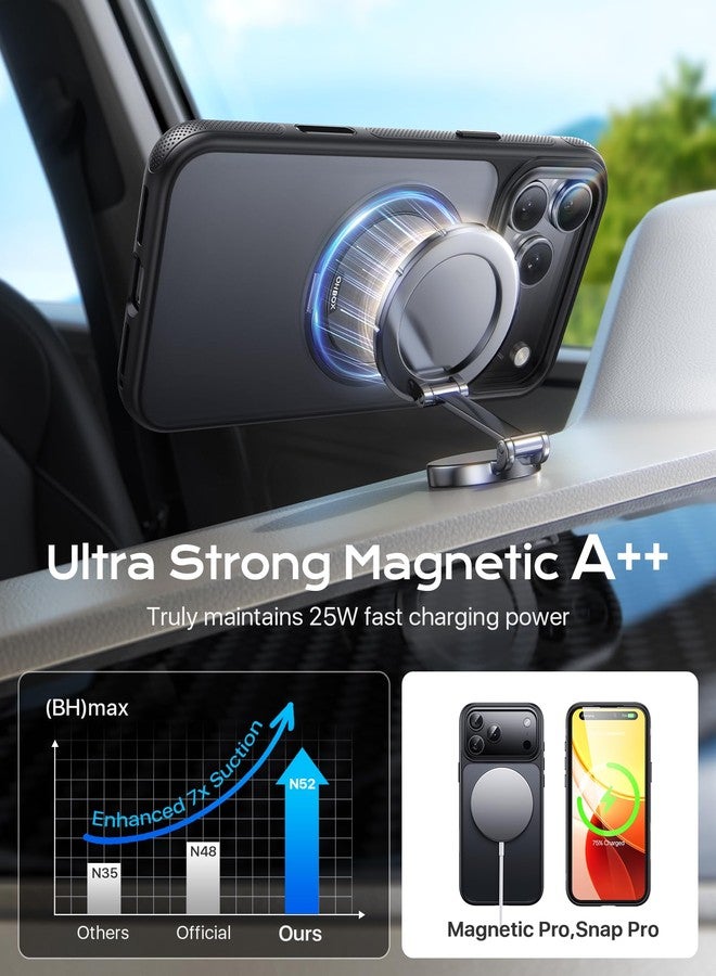 ohbox iPhone 17 Pro Max Case with Stand, Strong Magnetic i Phone 17 Pro Max Case, Compatible with MagSafe, Drop Protection 17 Pro Max Cover Slim Translucent Matte Phone Case for iPhone 17 Pro Max - Image 3