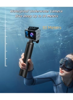 Milatech True 5K Ultra HD Action Camera With Remote Control 64GB Card, Dual Color Screens, Anti-Shake for Cycling & Waterproof for Diving  - Image 3