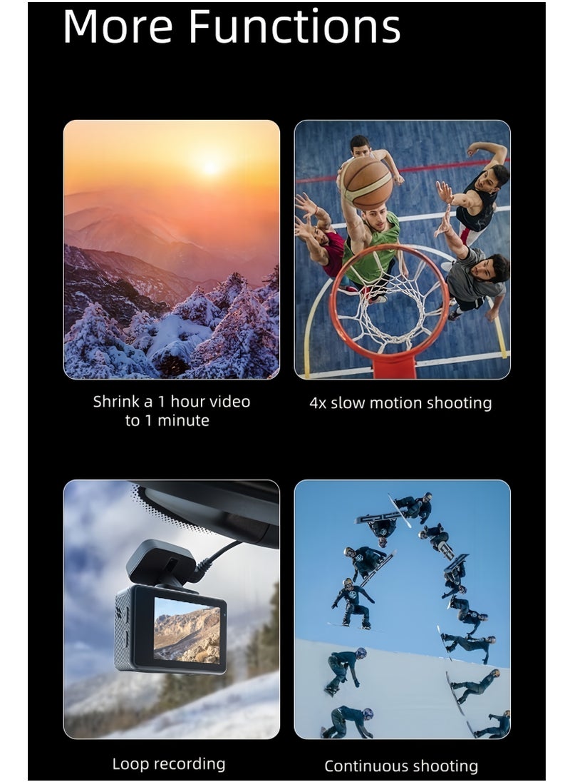 Milatech - True 5K Ultra HD Action Camera, WIFI, Remote Control, 64GB Card, Dual Color Screens, Dual Batteies,  Anti-Shake for Cycling & Waterproof for Diving - Image 1