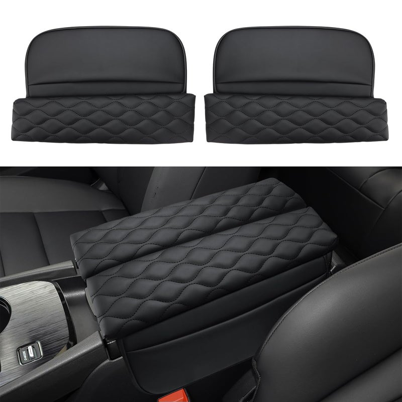 INTGET Car Center Console Armrest Cover for Nissan Rogue Accessories 20212026 2022 2023 2024 2025 Leather Arm Rest Box Lid Middle Console Seat Cover Protector Black Cushion Texture 20212026