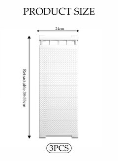 DUNISO 3-Pack,Separator Shelf, Wardrobe Nail-Free Retractable Storage Partitions, Kitchen Partitions, Dormitory Cabinet Layered Racks, Bathroom Storage Rack Tension Racks, Expandable Closet Racks, Adjustable, Suitable For Wardrobes, Cabinets, Cupboards (24 cm, 38-55 cm)  - Image 2