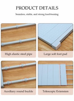 DUNISO 3-Pack,Separator Shelf, Wardrobe Nail-Free Retractable Storage Partitions, Kitchen Partitions, Dormitory Cabinet Layered Racks, Bathroom Storage Rack Tension Racks, Expandable Closet Racks, Adjustable, Suitable For Wardrobes, Cabinets, Cupboards (24 cm, 38-55 cm)  - Image 5