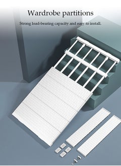 DUNISO 3-Pack,Separator Shelf, Wardrobe Nail-Free Retractable Storage Partitions, Kitchen Partitions, Dormitory Cabinet Layered Racks, Bathroom Storage Rack Tension Racks, Expandable Closet Racks, Adjustable, Suitable For Wardrobes, Cabinets, Cupboards (24 cm, 38-55 cm)  - Image 3