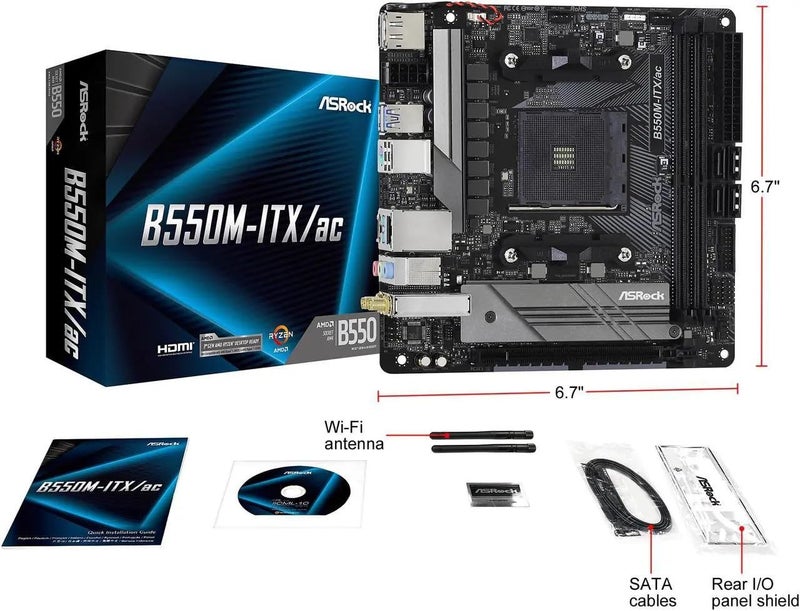 ASRock B550M-ITX/AC Supports 3rd Gen AMD AM4 Ryzenâ„¢ / Future AMD Ryzenâ„¢ Processors motherboard Mini ITX - Image 5