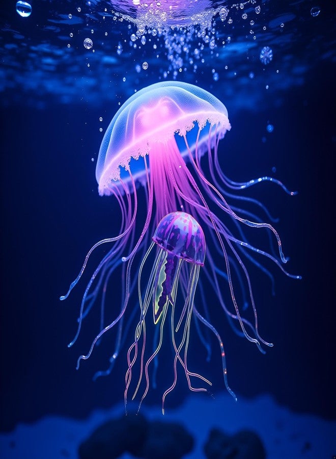 Galepromot Purple Artificial Simulation Glowing Jellyfish Suitable for Fish Tank, Aquarium Decoration Popular Ornaments, Aquarium Décor Thematic Ornaments - Image 2