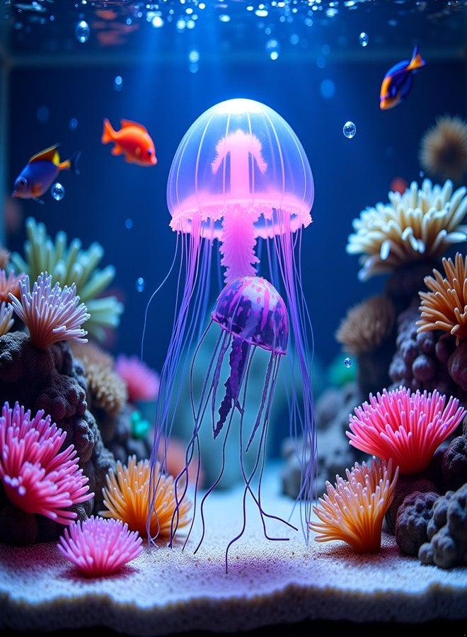 Galepromot Purple Artificial Simulation Glowing Jellyfish Suitable for Fish Tank, Aquarium Decoration Popular Ornaments, Aquarium Décor Thematic Ornaments - Image 4