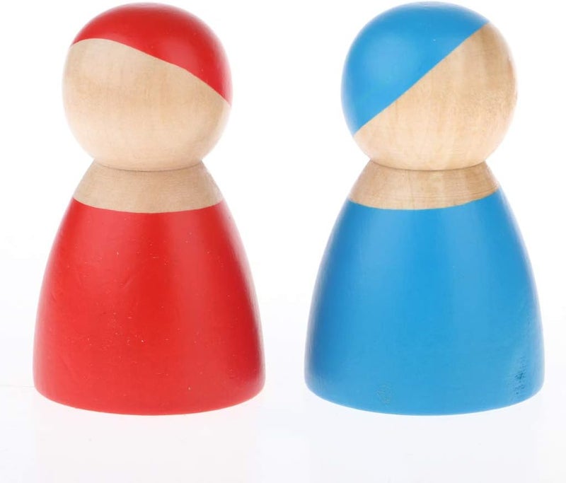 klarako Miniature Rainbow Peg Dolls Painted Wooden Figurine Decorative Toy Set Of 12 - Image 2