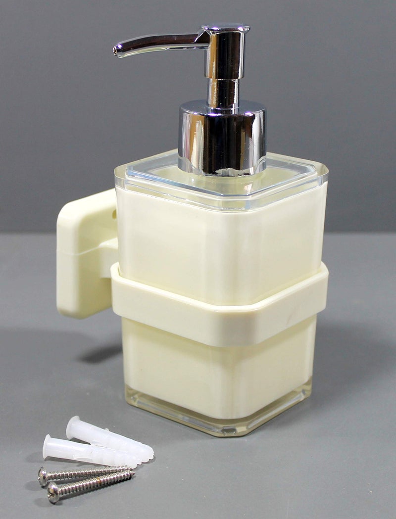 KLEO Soap Dispenser - Made of Acrylic Polymer Soap Dispenser - Luxury Bathroom Accessories Bath Set | Bathroom Accessories | Bath Set | Hand Wash | Liquid Soap Dispenser (Ivory) - Image 3