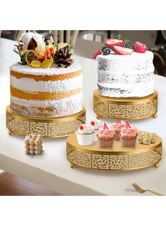 Bukela 3 Pack Cake Stands, Metal Cake Stands, Dessert Display Cupcake Stands, Cupcake Pastry Candy Display Plate for Wedding, Event, Birthday Party - Image 5
