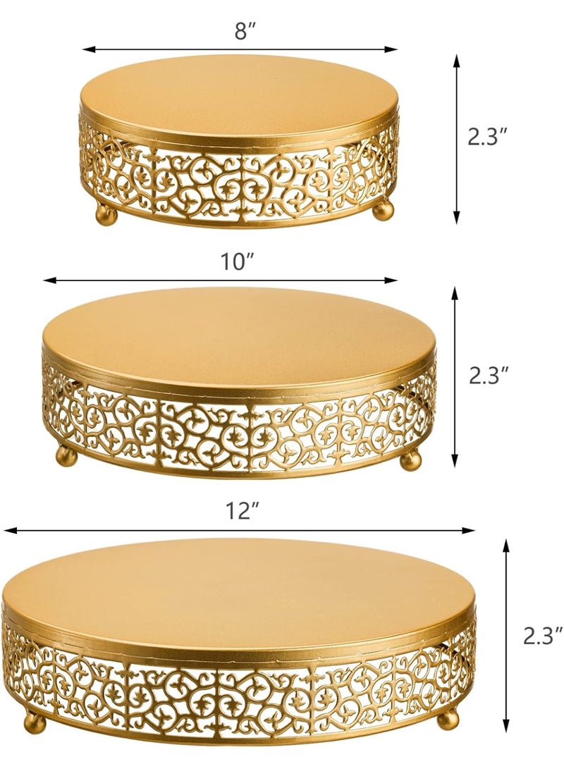 Bukela 3 Pack Cake Stands, Metal Cake Stands, Dessert Display Cupcake Stands, Cupcake Pastry Candy Display Plate for Wedding, Event, Birthday Party - Image 2