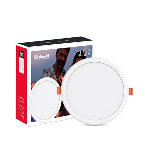 GOLD MEDAL Goldmedal Glazz 15W Round Ceiling Light | Recessed LED Downlight for False Ceiling |Cut Out :6.02 Inch |Downlight for Home,Hall,Room,Kitchen,Office,Shop |Cool Daylight (6500K) - Image 1