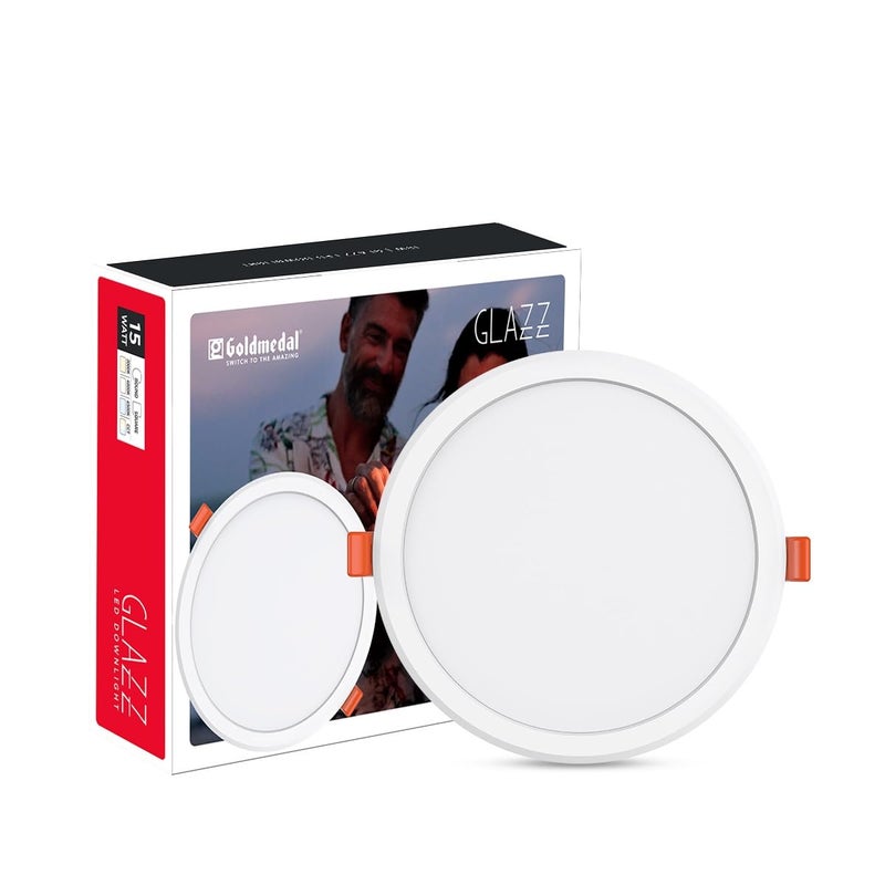 GOLD MEDAL Goldmedal Glazz 15W Round Ceiling Light | Recessed LED Downlight for False Ceiling |Cut Out :6.02 Inch |Downlight for Home,Hall,Room,Kitchen,Office,Shop |Cool Daylight (6500K) - Image 5