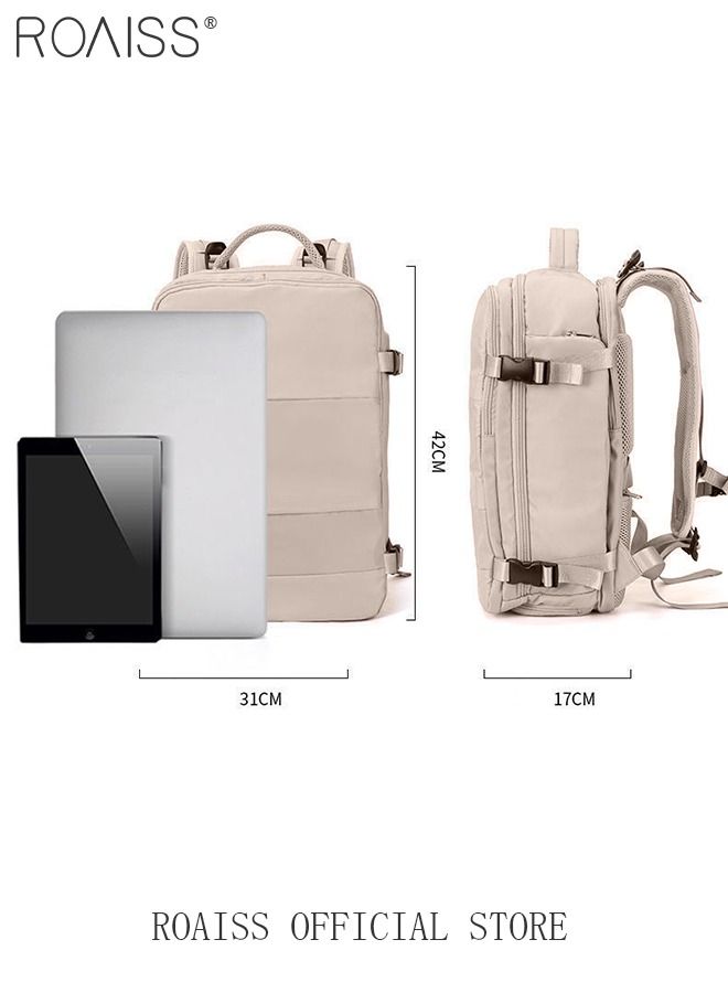 roaiss حقيبة ظهر للسفر للرجال والنساء تحمل على ظهره مع منفذ شحن USB وحجرة أحذية مقاس 15.6 بوصة حقيبة ظهر للكمبيوتر المحمول معتمدة من الطيران حقيبة مدرسية جامعية حقيبة نهارية كاجوال للمشي لمسافات طويلة في عطلة نهاية الأسبوع - Image 4