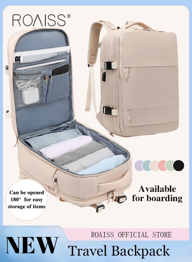 roaiss حقيبة ظهر للسفر للرجال والنساء تحمل على ظهره مع منفذ شحن USB وحجرة أحذية مقاس 15.6 بوصة حقيبة ظهر للكمبيوتر المحمول معتمدة من الطيران حقيبة مدرسية جامعية حقيبة نهارية كاجوال للمشي لمسافات طويلة في عطلة نهاية الأسبوع - Image 1
