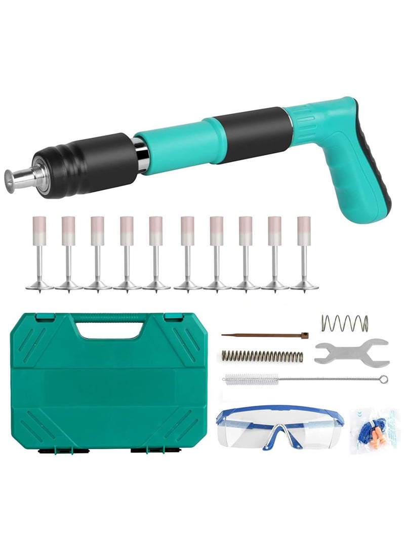 Concrete Nail Gun Kit – 5-Speed Adjustable Manual Steel Nail Gun with 20 Nails | Portable Wall Fastening & Mounting Tool for Concrete, Brick, and Wood Surfaces  - Image 1