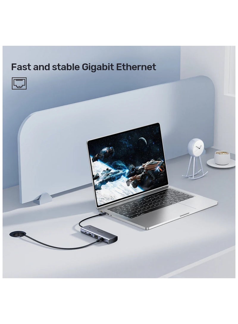 UNITEK محور USB-C 9 في 1 من UNITEK D1113A (3*USB-A 5Gbps + SD/Micro SD + Ethernet جيجابت + VGA + HDMI 4K 30Hz + PD 100W) - Image 5