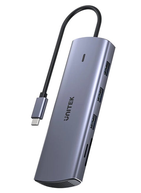 UNITEK D1113A 9-in-1 USB-C Hub (3*USB-A 5Gbps + SD/Micro SD + Gigabit Ethernet + VGA + HDMI 4K 30Hz + PD 100W)